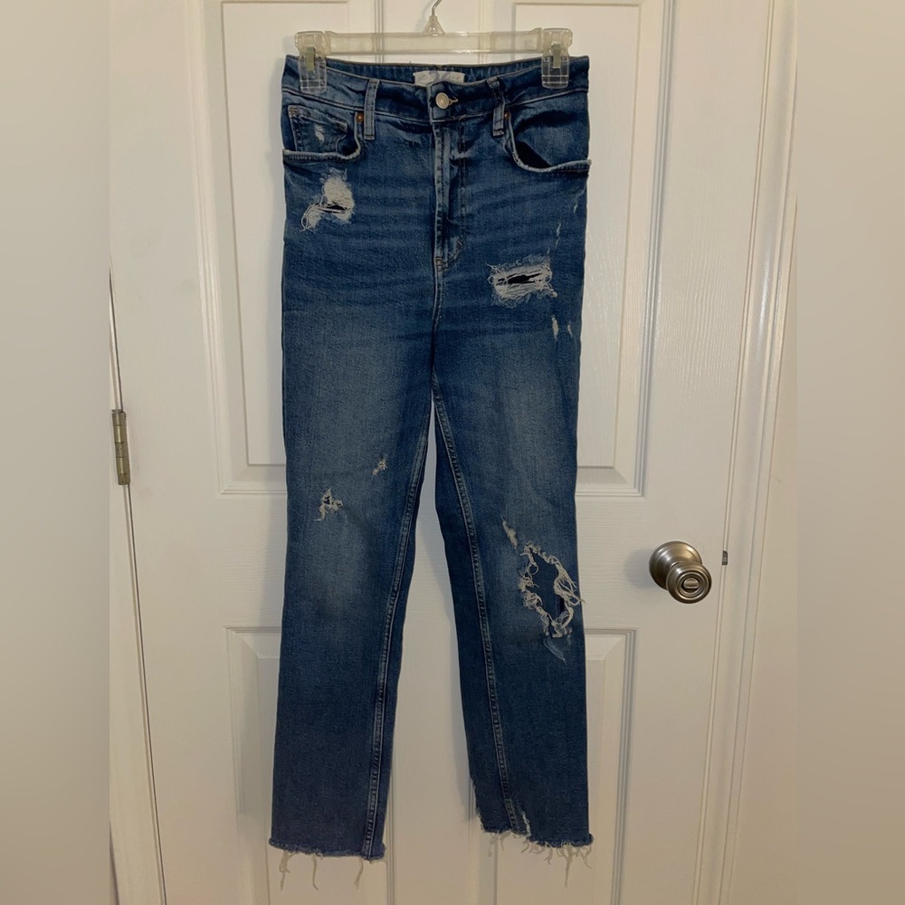 We The Free distressed straight leg jeans